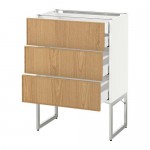 МЕТОД / МАКСИМЕРА Напольн шкаф 3фронт пнл/2низ/2ср ящ - белый, Экестад дуб, 60x37x60 см МЕТОД / МАКСИМЕРА Напольн шкаф 3фронт пнл/2низ/2ср ящ - белый, Экестад дуб, 60x37x60 см