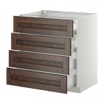 МЕТОД / ФОРВАРА Напольн шкаф 4 фронт панели/4 ящика - белый, Эдсерум под дерево коричневый, 80x60 см МЕТОД / ФОРВАРА Напольн шкаф 4 фронт панели/4 ящика - белый, Эдсерум под дерево коричневый, 80x60 см