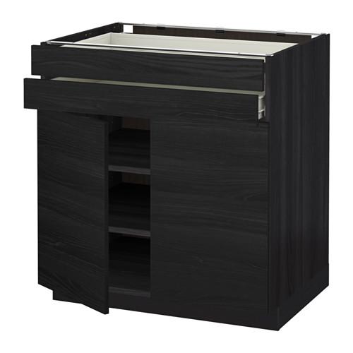 МЕТОД / ФОРВАРА Напольный шкаф/2дверцы/2ящика - под дерево черный, Тингсрид под дерево черный МЕТОД / ФОРВАРА Напольный шкаф/2дверцы/2ящика - под дерево черный, Тингсрид под дерево черный