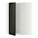 МЕТОД Углов навесн шк с полками/сткл дв - белый, Ютис дымчатое стекло/черный, 68x100 см МЕТОД Углов навесн шк с полками/сткл дв - белый, Ютис дымчатое стекло/черный, 68x100 см