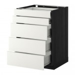 МЕТОД / ФОРВАРА Нплн шк 5фрнт/2нзк/3срд ящ - под дерево черный, Хэггеби белый, 60x60 см