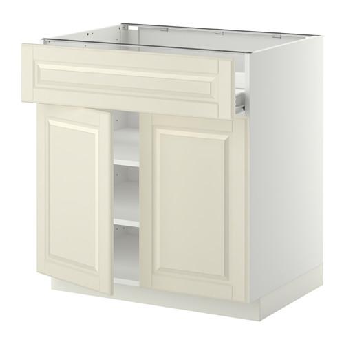 МЕТОД / ФОРВАРА Напол шкаф/полки/ящик/2двери - белый, Будбин белый с оттенком МЕТОД / ФОРВАРА Напол шкаф/полки/ящик/2двери - белый, Будбин белый с оттенком