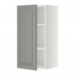 МЕТОД Шкаф навесной с полкой - белый, Будбин серый, 40x80 см МЕТОД Шкаф навесной с полкой - белый, Будбин серый, 40x80 см