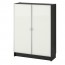 БИЛЛИ / МОРЛИДЕН Шкаф книжный со стеклянными дверьми - черно-коричневый/стекло