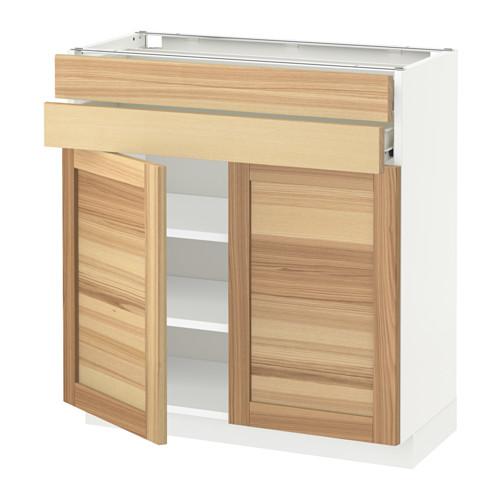 МЕТОД / ФОРВАРА Напольный шкаф/2дверцы/2ящика - белый, Торхэмн естественный ясень