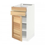 МЕТОД / МАКСИМЕРА Напольный шкаф с дверцей/2 ящиками - белый, Торхэмн естественный ясень, 40x60 см МЕТОД / МАКСИМЕРА Напольный шкаф с дверцей/2 ящиками - белый, Торхэмн естественный ясень, 40x60 см