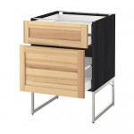 МЕТОД / МАКСИМЕРА Напольн шкаф 2фронт пнл/2низ/1вс ящ - под дерево черный, Торхэмн естественный ясень, 60x60x60 см