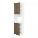 МЕТОД Высок шкаф д/духовки/2дверцы/полки - белый, Воксторп под грецкий орех, 60x60x220 см МЕТОД Высок шкаф д/духовки/2дверцы/полки - белый, Воксторп под грецкий орех, 60x60x220 см