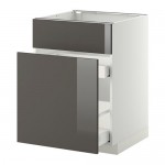 МЕТОД / МАКСИМЕРА Нап шк п/мойку/сорт мус/1дврц/2ящ - Рингульт глянцевый серый, белый МЕТОД / МАКСИМЕРА Нап шк п/мойку/сорт мус/1дврц/2ящ - Рингульт глянцевый серый, белый