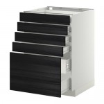 МЕТОД / ФОРВАРА Нплн шк 5фронт/4нзк/2срд ящ - белый, Тингсрид под дерево черный, 60x60 см МЕТОД / ФОРВАРА Нплн шк 5фронт/4нзк/2срд ящ - белый, Тингсрид под дерево черный, 60x60 см