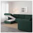ВИМЛЕ 5-местный угловой диван - с козеткой/Гуннаред темно-зеленый