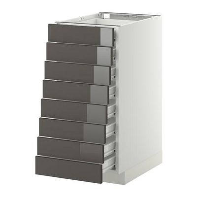 МЕТОД / ФОРВАРА Наполн шкаф 8 фронт/8 низк ящиков - 40x60 см, Рингульт глянцевый серый, белый МЕТОД / ФОРВАРА Наполн шкаф 8 фронт/8 низк ящиков - 40x60 см, Рингульт глянцевый серый, белый