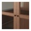 BILLY/OXBERG стеллаж/панельные/стеклянные двери коричневый ясеневый шпон/стекло 160x30x202 cm