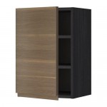 МЕТОД Шкаф навесной с полкой - под дерево черный, Воксторп под грецкий орех, 40x60 см МЕТОД Шкаф навесной с полкой - под дерево черный, Воксторп под грецкий орех, 40x60 см