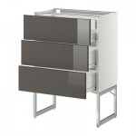 МЕТОД / ФОРВАРА Напольн шкаф 3фронт пнл/2низ/2ср ящ - 60x37x60 см, Рингульт глянцевый серый, белый МЕТОД / ФОРВАРА Напольн шкаф 3фронт пнл/2низ/2ср ящ - 60x37x60 см, Рингульт глянцевый серый, белый