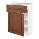 МЕТОД / МАКСИМЕРА Напольный шкаф с ящиком/дверью - белый, Филипстад коричневый, 60x37 см