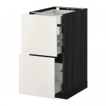 МЕТОД / МАКСИМЕРА Напл шк 2 фрнт/2низ/1срд/1 выс ящ - под дерево черный, Веддинге белый, 40x60 см