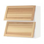 МЕТОД Навесной шкаф/2 дверцы, горизонтал - белый, Торхэмн естественный ясень, 80x80 см