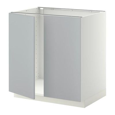 МЕТОД Напольн шкаф д раковины+2 двери - Веддинге серый, белый МЕТОД Напольн шкаф д раковины+2 двери - Веддинге серый, белый