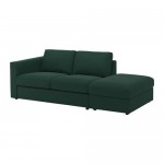 ВИМЛЕ 3-местный диван - с открытым торцом/Гуннаред темно-зеленый
