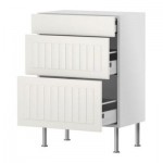 ФАКТУМ Напольный шкаф с 3 ящиками - Стот белый с оттенком, 80x37 см