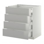 МЕТОД / ФОРВАРА Напольн шкаф 4 фронт панели/4 ящика - белый, Гревста нержавеющ сталь, 80x60 см МЕТОД / ФОРВАРА Напольн шкаф 4 фронт панели/4 ящика - белый, Гревста нержавеющ сталь, 80x60 см