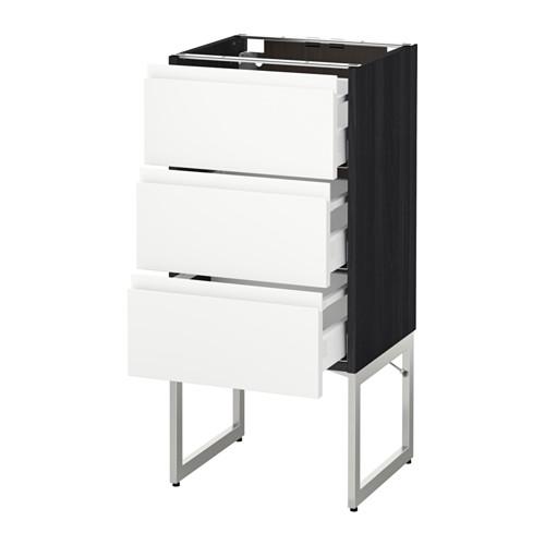 МЕТОД / МАКСИМЕРА Нплн шк 3 фрнт/3 средн ящика - под дерево черный, Воксторп белый, 40x37x60 см МЕТОД / МАКСИМЕРА Нплн шк 3 фрнт/3 средн ящика - под дерево черный, Воксторп белый, 40x37x60 см