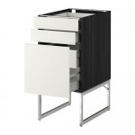 МЕТОД / МАКСИМЕРА Напольн шкаф 3фронт пнл/2низ/2ср ящ - под дерево черный, Хэггеби белый, 40x60x60 см МЕТОД / МАКСИМЕРА Напольн шкаф 3фронт пнл/2низ/2ср ящ - под дерево черный, Хэггеби белый, 40x60x60 см