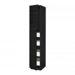 МЕТОД / ФОРВАРА Высокий шкаф/2дверцы/4ящика - под дерево черный, Тингсрид под дерево черный, 40x60x220 см МЕТОД / ФОРВАРА Высокий шкаф/2дверцы/4ящика - под дерево черный, Тингсрид под дерево черный, 40x60x220 см