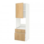 МЕТОД / МАКСИМЕРА Выс шк д/дхвк+двр/2фрнт/1срд/1вс ящ - белый, Экестад дуб, 60x60x200 см МЕТОД / МАКСИМЕРА Выс шк д/дхвк+двр/2фрнт/1срд/1вс ящ - белый, Экестад дуб, 60x60x200 см