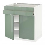 МЕТОД / ФОРВАРА Напольный шкаф/2дверцы/2ящика - белый, Калларп глянцевый светло-зеленый МЕТОД / ФОРВАРА Напольный шкаф/2дверцы/2ящика - белый, Калларп глянцевый светло-зеленый