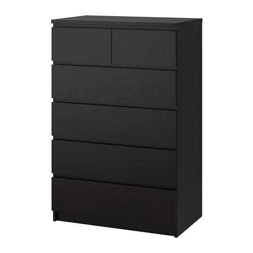 forstørrelse underholdning mælk MALM chest of drawers with 6 drawers black-brown 80x123 cm (101.033.47) -  reviews, price, where to buy