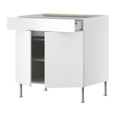 ФАКТУМ Напол шкаф/полки/ящик/2двери - Абстракт белый, 80 см ФАКТУМ Напол шкаф/полки/ящик/2двери - Абстракт белый, 80 см