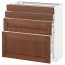 МЕТОД / МАКСИМЕРА Напольн шкаф 4 фронт панели/4 ящика - белый, Филипстад коричневый, 80x37 см