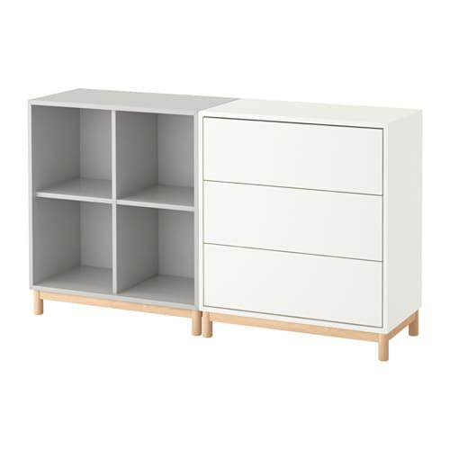 ЭКЕТ Комбинация шкафов с ножками - белый/светло-серый