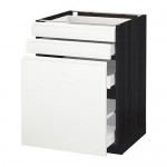 МЕТОД / МАКСИМЕРА Нплн шк с вдв мдл/2 фрнт - под дерево черный, Воксторп белый, 60x60 см