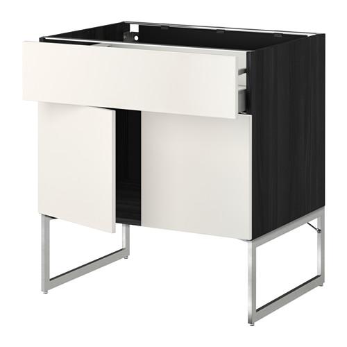 МЕТОД / МАКСИМЕРА Напол шкаф/полки/ящик/2двери - под дерево черный, Веддинге белый, 80x60x60 см МЕТОД / МАКСИМЕРА Напол шкаф/полки/ящик/2двери - под дерево черный, Веддинге белый, 80x60x60 см