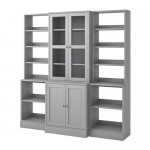 ХАВСТА Комбинация д/хранения+стекл дверц - серый