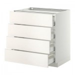 МЕТОД / МАКСИМЕРА Напольн шкаф/4фронт пнл/4ящика - 80x60 см, Веддинге белый, белый