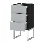 МЕТОД / ФОРВАРА Нплн шк 3 фрнт/3 средн ящика - 40x37x60 см, Веддинге серый, под дерево черный МЕТОД / ФОРВАРА Нплн шк 3 фрнт/3 средн ящика - 40x37x60 см, Веддинге серый, под дерево черный