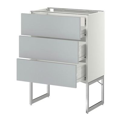 МЕТОД / ФОРВАРА Напольн шкаф 3фронт пнл/2низ/2ср ящ - 60x37x60 см, Веддинге серый, белый МЕТОД / ФОРВАРА Напольн шкаф 3фронт пнл/2низ/2ср ящ - 60x37x60 см, Веддинге серый, белый