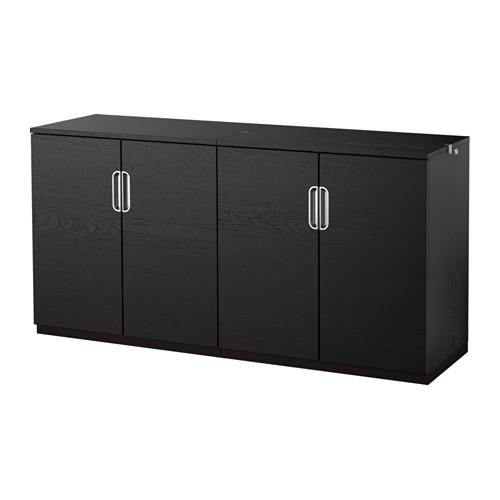 ГАЛАНТ Комбинация для хранения с дверцами - черно-коричневый