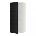 METOD шкаф навесной с полкой белый/Тингсрид черный 40x38.6x100 cm