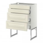 МЕТОД / МАКСИМЕРА Нплн шк 4 фронт/2 низк/2средн ящ - белый, Будбин белый с оттенком, 60x37x60 см