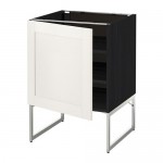 МЕТОД Напольный шкаф с полками - под дерево черный, Сэведаль белый, 60x60x60 см МЕТОД Напольный шкаф с полками - под дерево черный, Сэведаль белый, 60x60x60 см