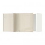МЕТОД Шкаф навесной угловой - белый, Воксторп глянцевый светло-бежевый