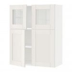 METOD навесной шкаф/полки/2дв/2стек дв белый/Сэведаль белый 80x100 см