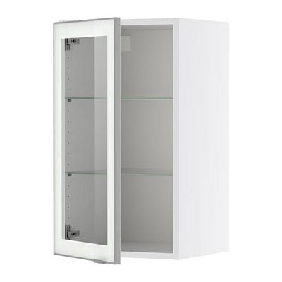 ФАКТУМ Навесной шкаф со стеклянной дверью - Рубрик прозрачное стекло, 30x92 см