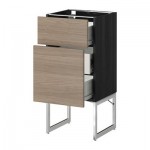 МЕТОД / ФОРВАРА Наполн шк 2 фрнт/3 средн ящ - 40x37x60 см, Брокхульт под грецкий орех светло-серый, под дерево черный МЕТОД / ФОРВАРА Наполн шк 2 фрнт/3 средн ящ - 40x37x60 см, Брокхульт под грецкий орех светло-серый, под дерево черный