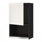 МЕТОД Навесной шкаф для СВЧ-печи - 60x100 см, Сэведаль белый, под дерево черный